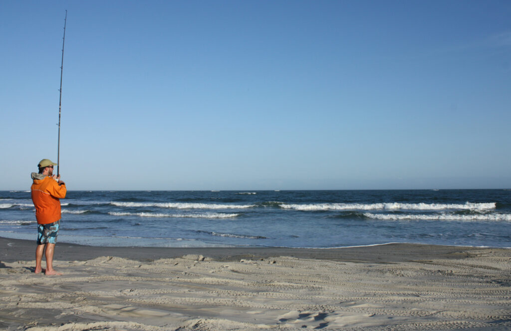 Man Beach Fishing